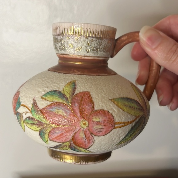 Antique Early 1900's Royal Rudolstadt Fine Bone China Moriage Texture Floral Jug - Picture 1 of 7